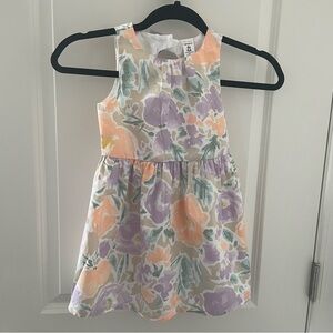 Floral Kids Dress - Purple, Orange, Green